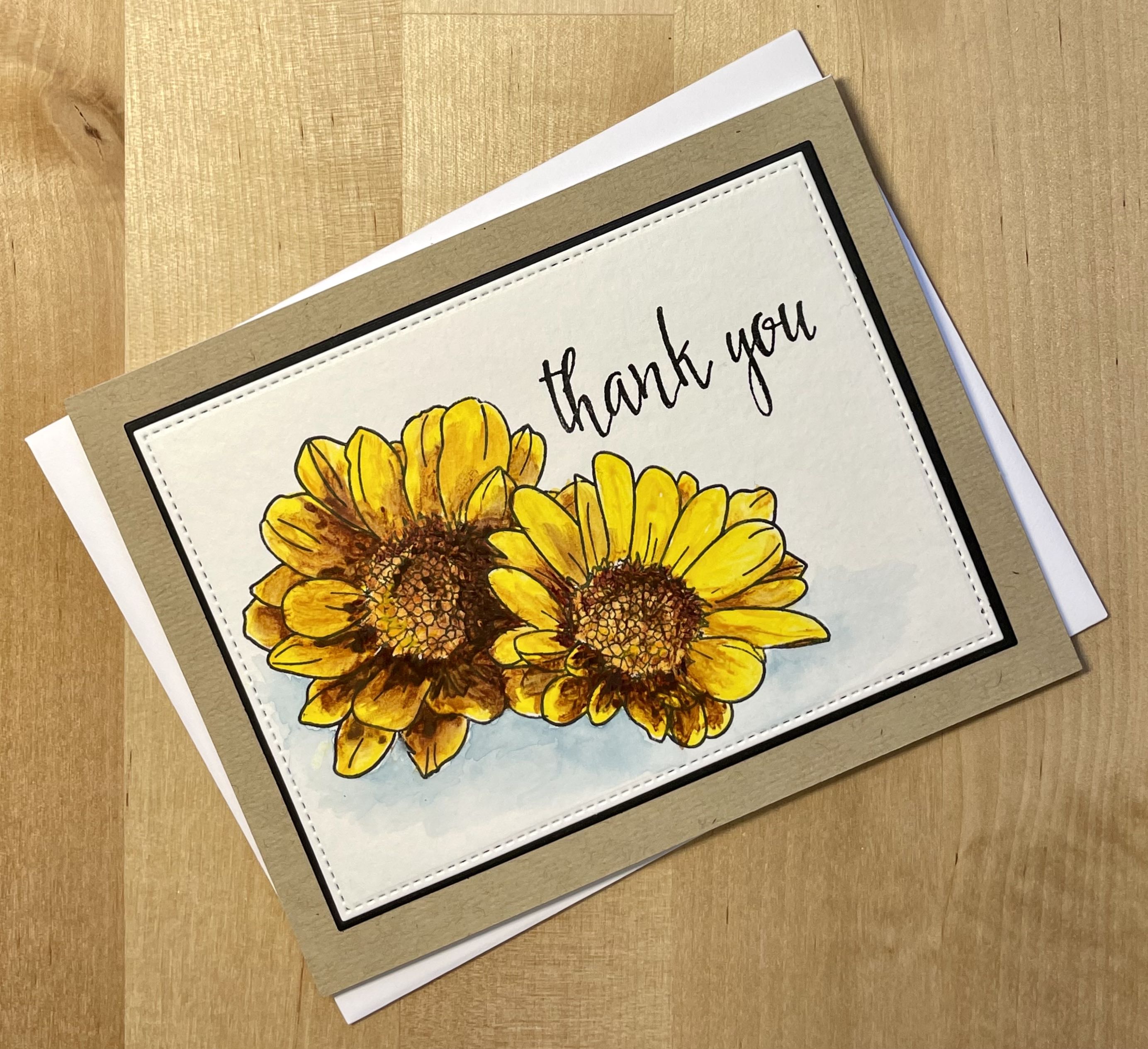 Sunny floral watercolor card.