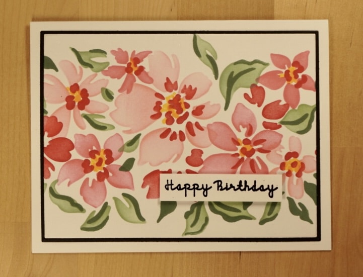 Quick gorgeous card made with gradient colors and stencils.