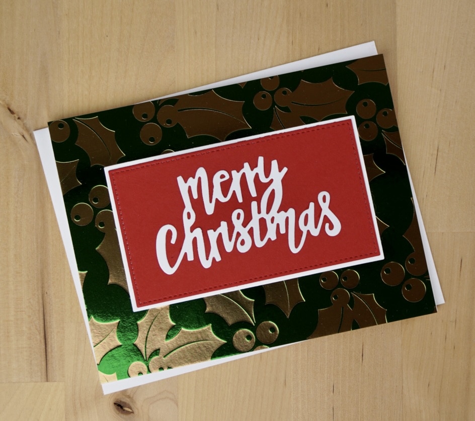 This Beautiful Christmas is easy to mass produce. Die cuts, colored and mirror cardstock and glue runner are used to make large quantities of them.