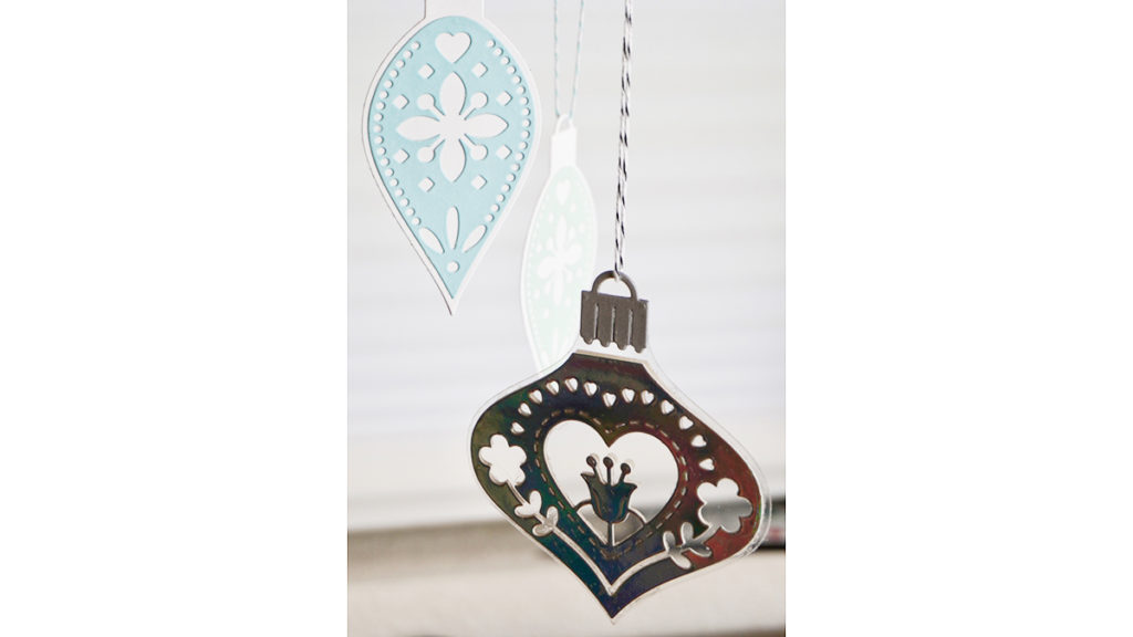Gorgeous ornaments made with Spellbinders new Nordic Ornaments dies set.