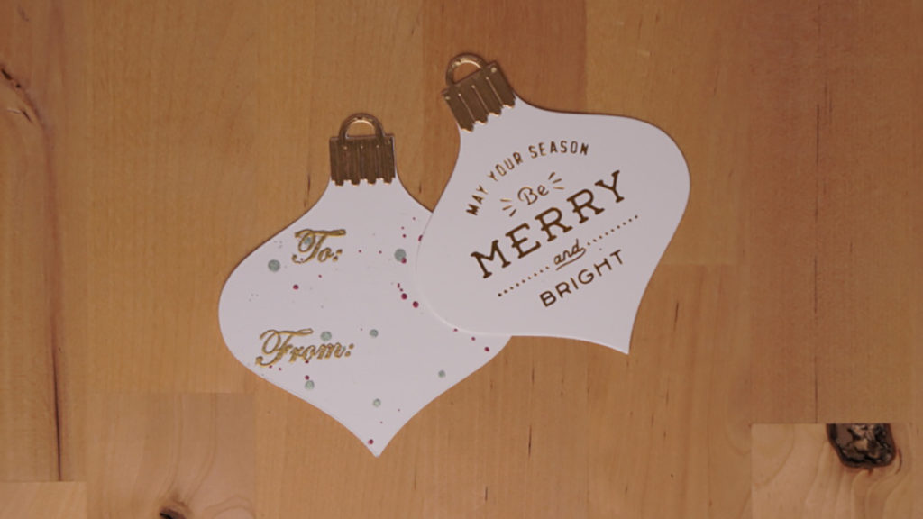 Something you might not expect, Pretty holiday tags made with Nordic Spellbinders Ornaments dies set.
