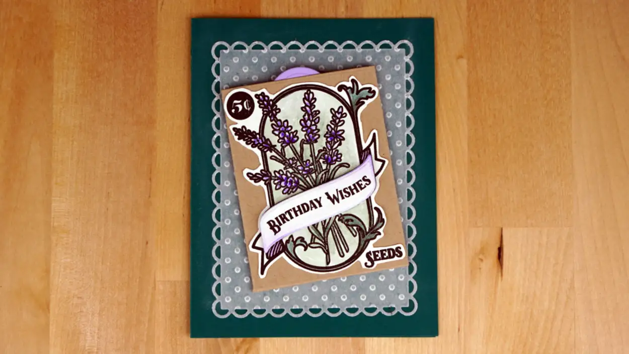 Beautiful birthday card with a secret note created by water color painting with inks.