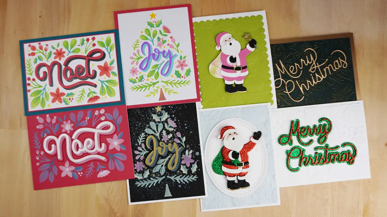 No, you didn't miss Christmas in July! 8 Christmas Cards featuring layered stenciling, ink blending, die-cutting, and more!