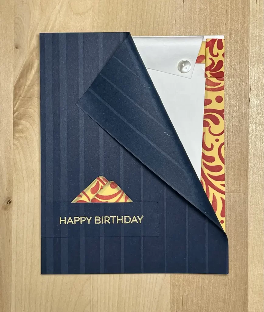 Fantastic masculine cards that looks like a pinstripe suit.  And sentiments that read "Happy Birthday