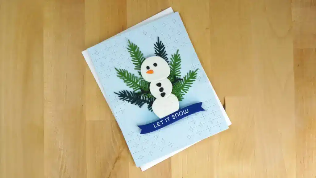 Cute snowman card created with die-cuts from Spellbinders September release.