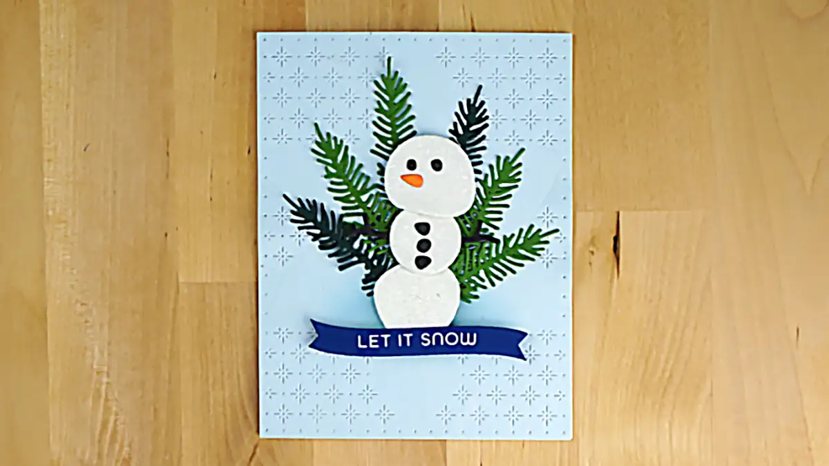 Cute snowman card created with die-cuts from Spellbinders September release.