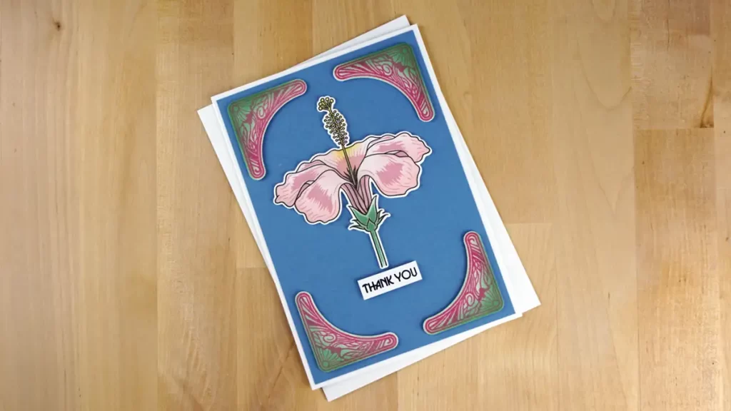 Lovely greeting card created with Altenew's Hibiscus Motif