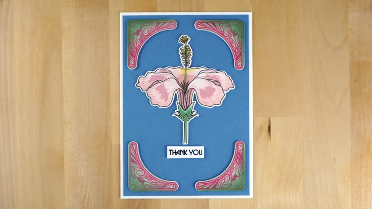 Lovely greeting card created with Altenew's Hibiscus Motif