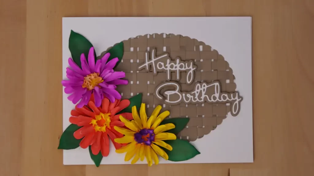 Birthday card made using Zinnia die set from the Painter's Garden Collection in Spellbinder's January Release