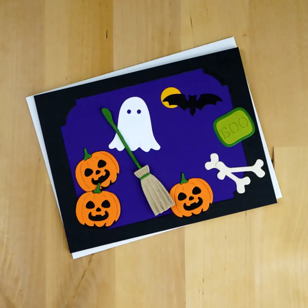 Darling Halloween card created using Spellbinders' large die set from their Sept Monthly Club kits.  
