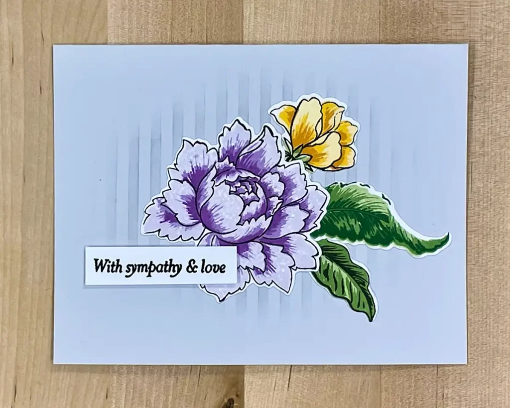 Lovely sympathy card with layered stamping images.
