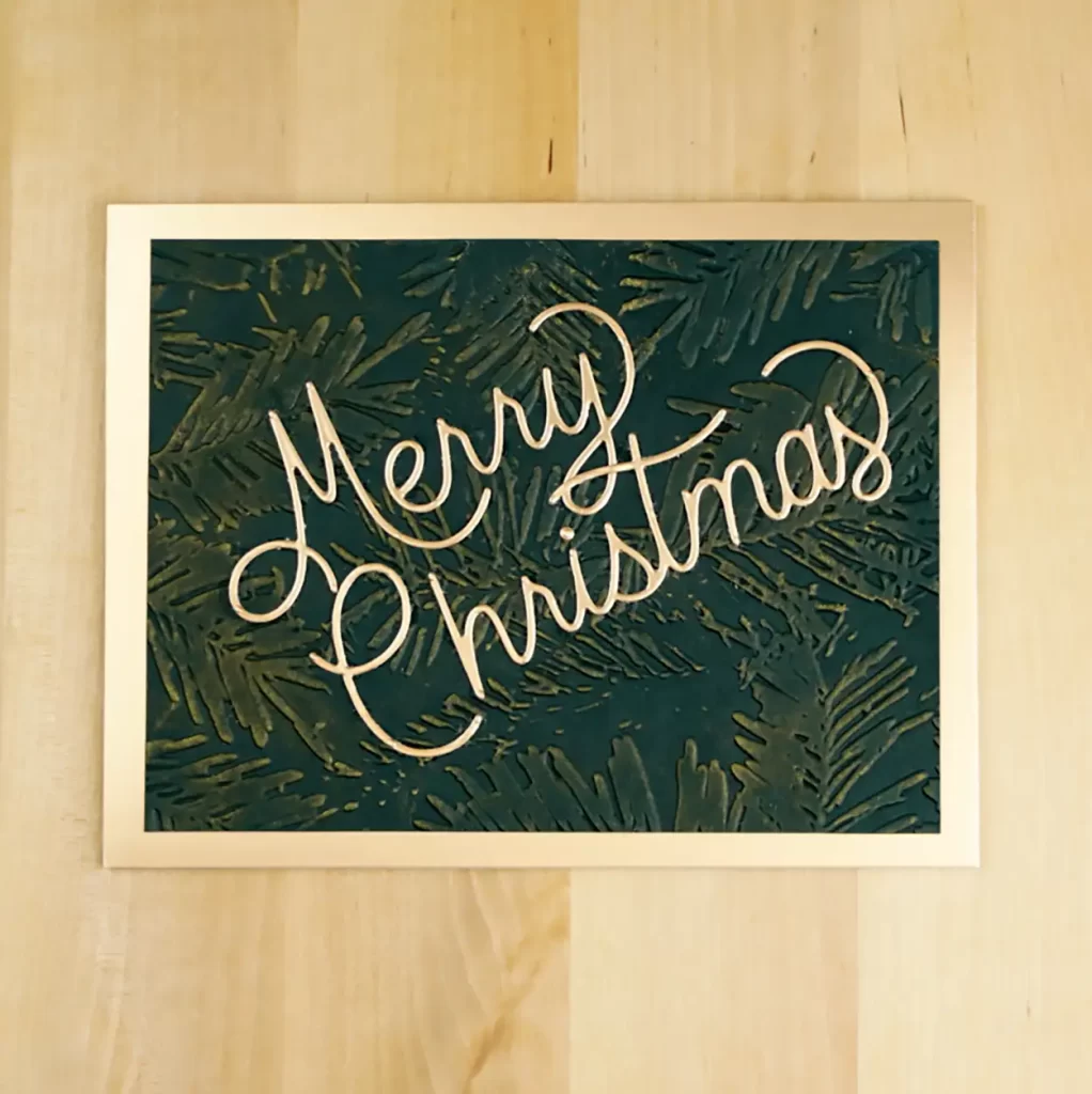 Card for not Christmas in July, but Christmas in August featuring Classic Merry Christmas die.