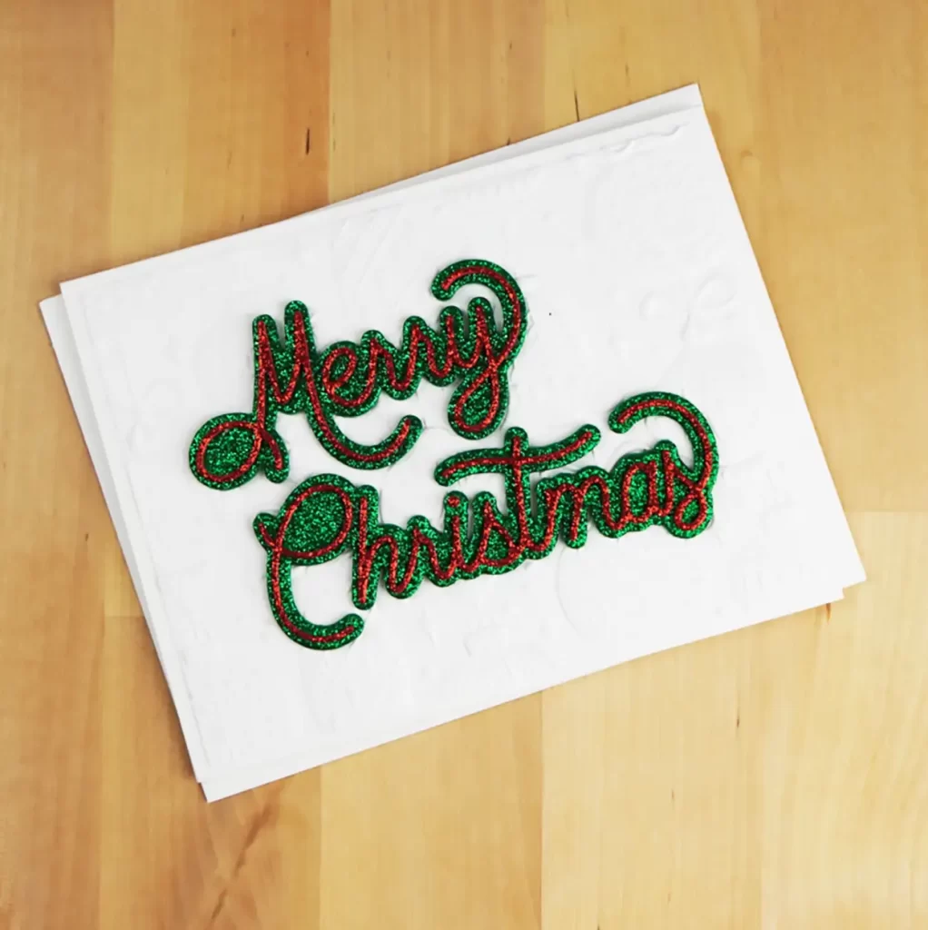 Card for not Christmas in July, but Christmas in August featuring Classic Merry Christmas die.