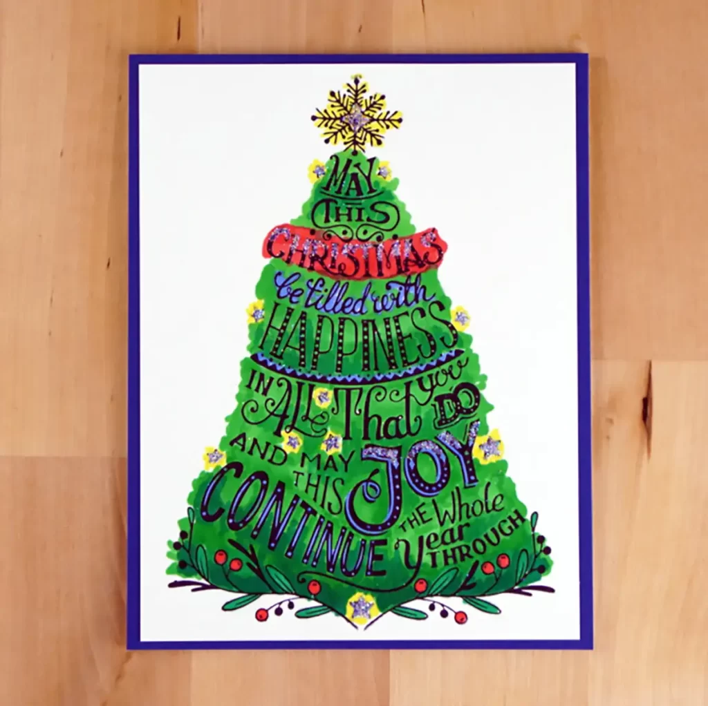 Christmas Card made with another beautiful Betterpress plate and alcohol markers to create a pretty card.