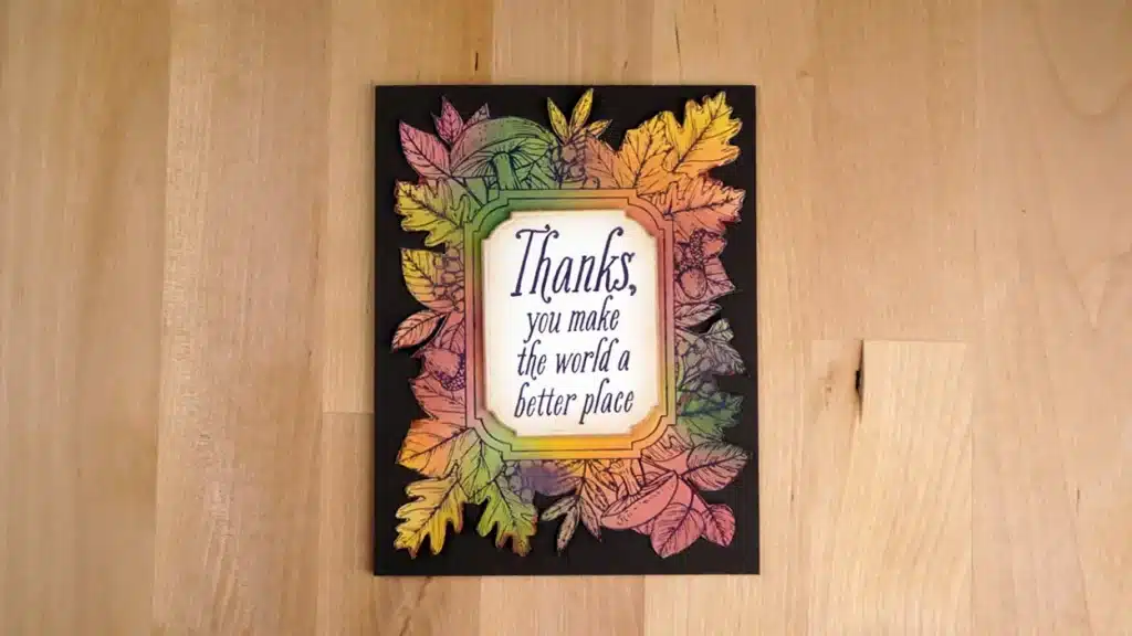Card 1 of 2 beautiful fall cards created using BetterPress and ink blending.