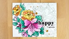 Gorgeous colorful birthday card created with stencils and the new Altenew Fresh Dye inks that are in their October 2023 release.
