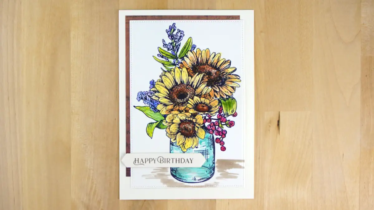 Lovely watercolor birthday cards created with Spellbinders Bouquet BetterPress Plate.