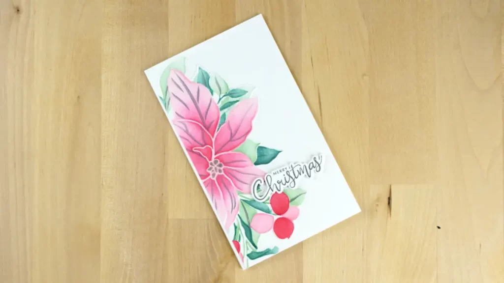 A card with a pink flower on it that is perfect for Countdown to Christmas.