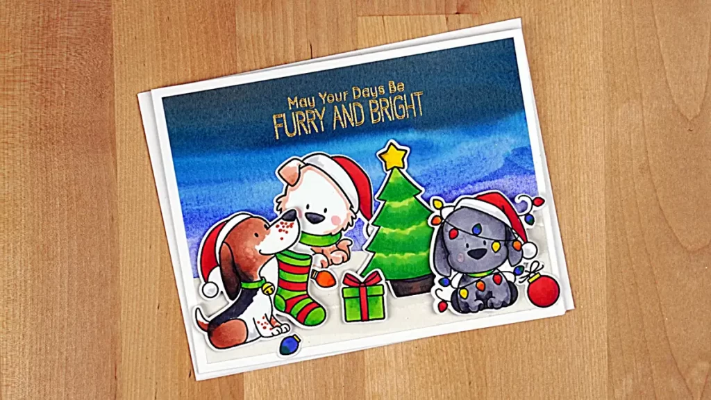 Countdown to Christmas with a festive Christmas card featuring a whimsical teddy bear and jolly Santa Claus.