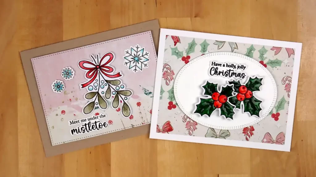 Countdown to Christmas with two festive cards featuring holly leaves.