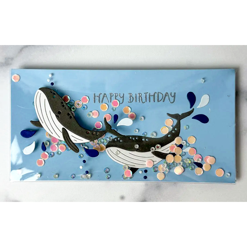 A whale shaker birthday card.