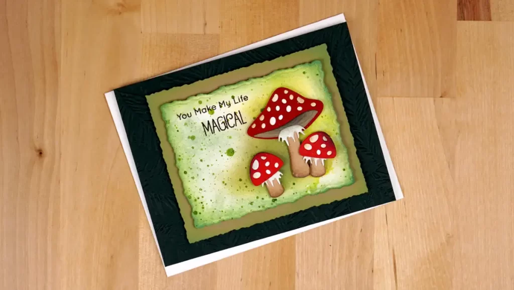 A card adorned with two magical mushrooms.