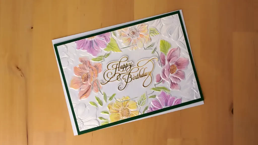 A birthday card for spring with flowers on it.