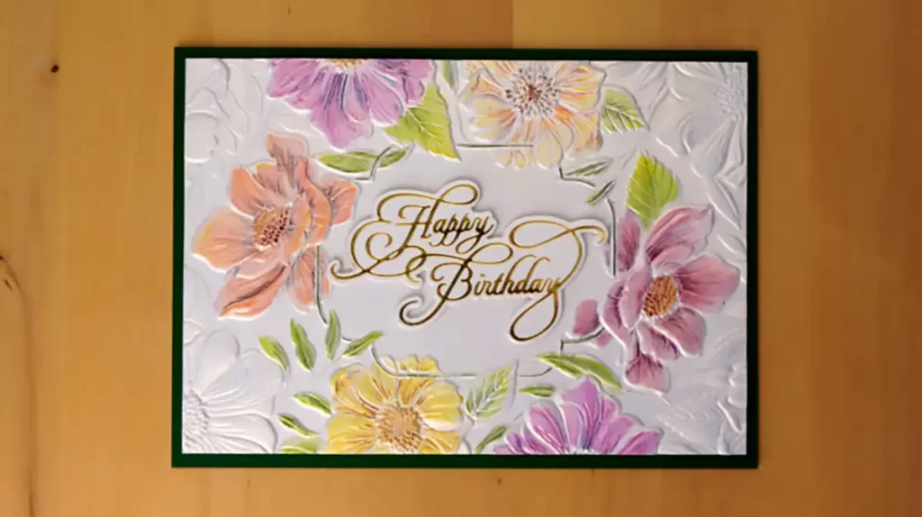 A cheerful birthday card adorned with vibrant flowers, perfect for celebrating spring.