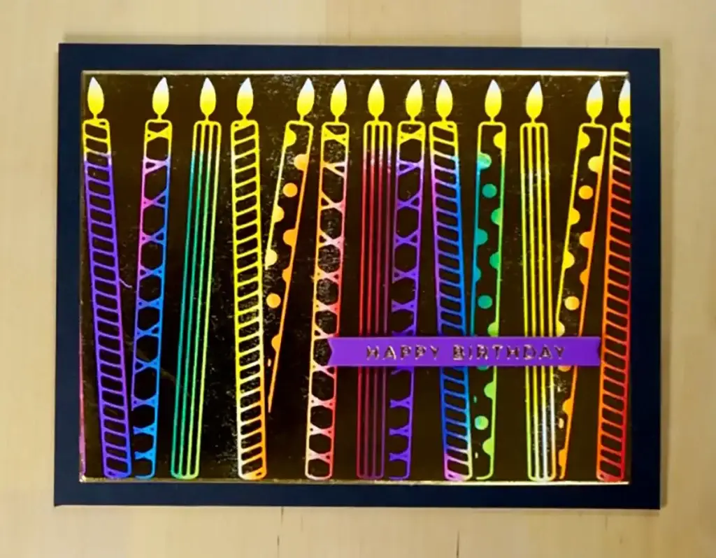 Spellbinders' New Release birthday card featuring candles.
