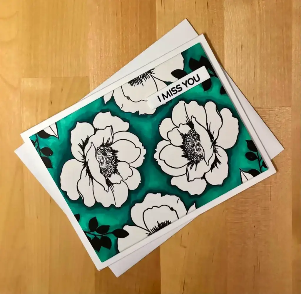 A Fantastic Floral thank you card with flowers on it.