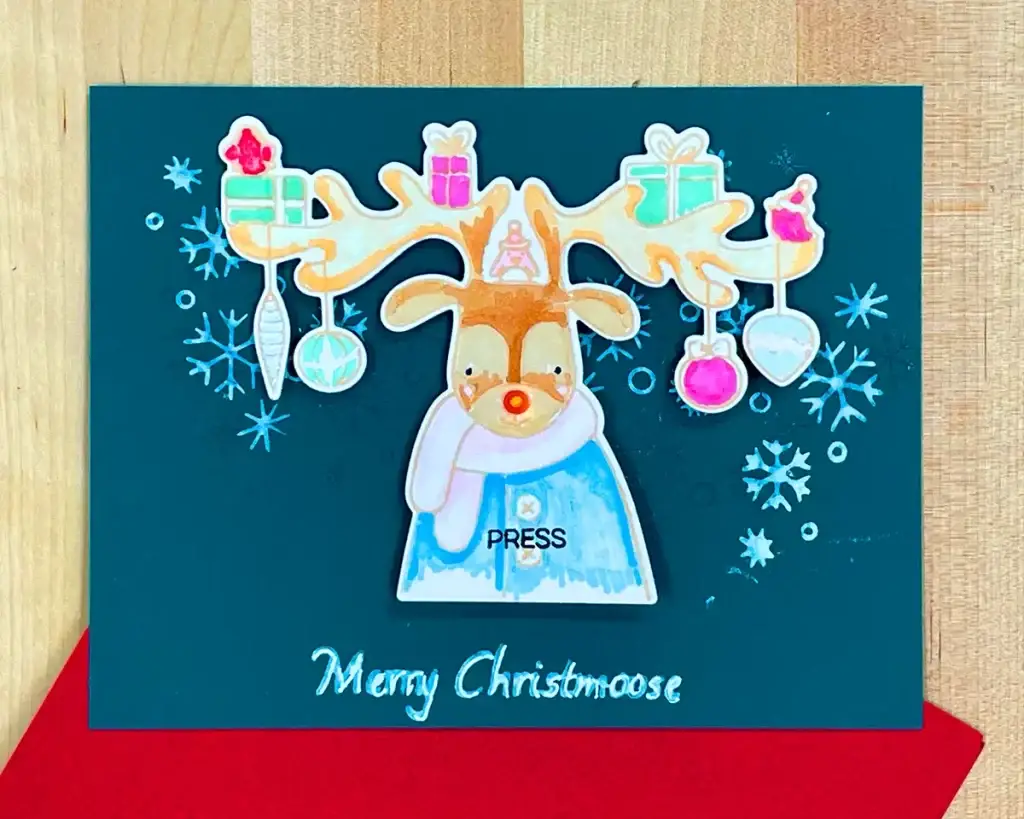 An interactive Christmas card featuring a reindeer.