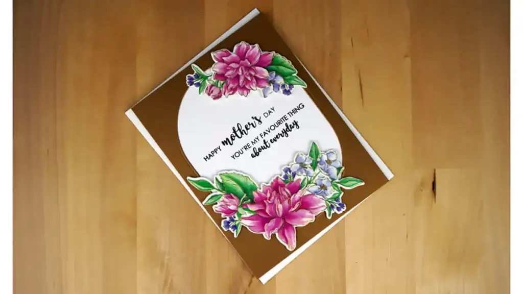 A Mother's Day greeting card with flowers on it.