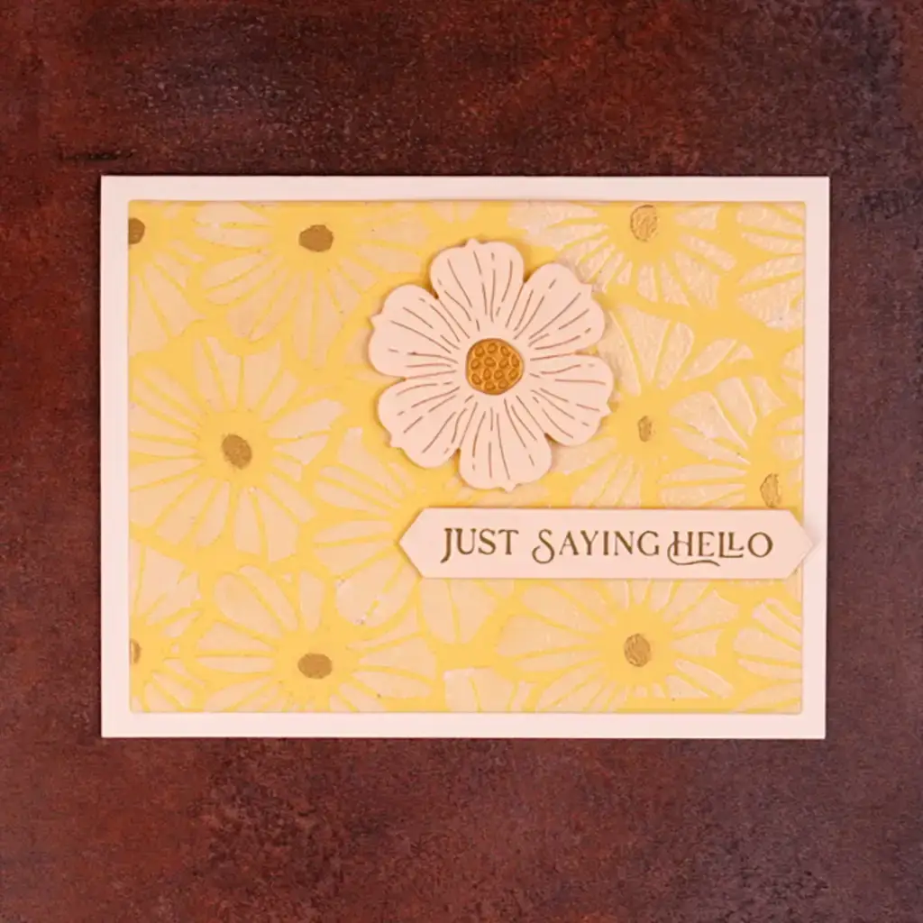 A jaw-dropping card with a flower and text on it.