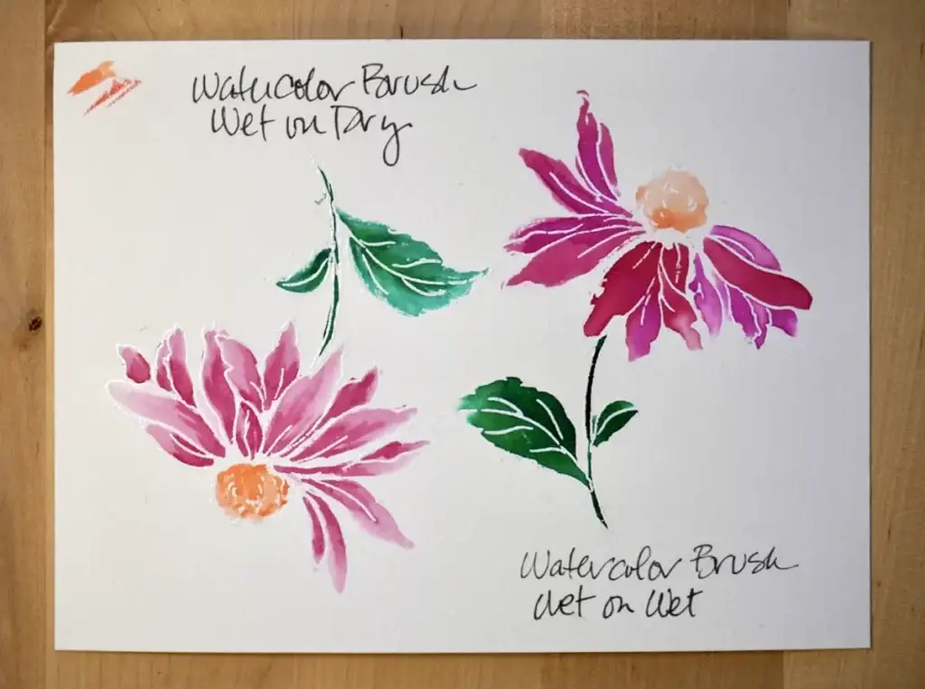 A vibrant watercolor painting of flowers on a piece of paper, created using one of the 4 ways to watercolor.