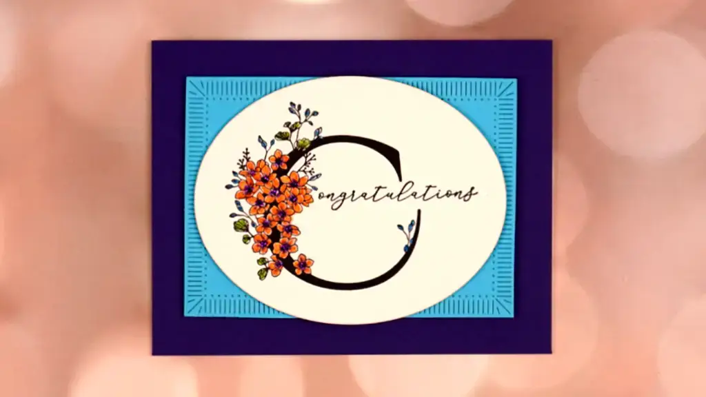 A floral greeting card with the letter g on it, suitable for every occasion.