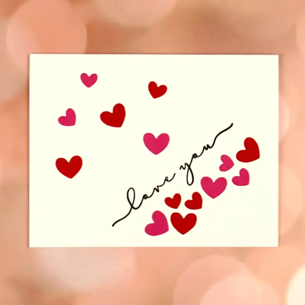 A heartfelt Valentine's Day card adorned with love-filled hearts.