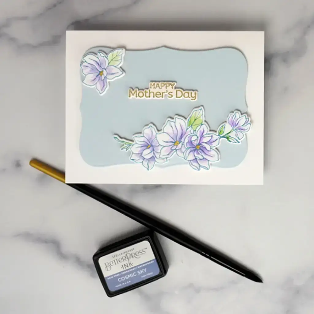 Lovely floral card featuring Spring Magnolia from Simon Hurley's new  collection.