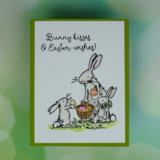 Darling handmade Easter card featuring cute bunnies