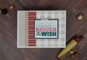 Masculine Birthday Card with different swatches of patterned paper.