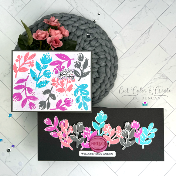 A pair of gorgeous handmade greeting cards created using Spellbinders cheers To Us products