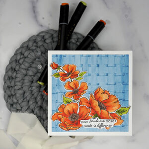 Card made with Poppy Garden stamp set to celebrate Altenew's 10th anniversary.