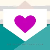 The logo for CutColorandCreate.com consists of an envelope holding a card with a heart on it in the company's brand colors magenta and teal.