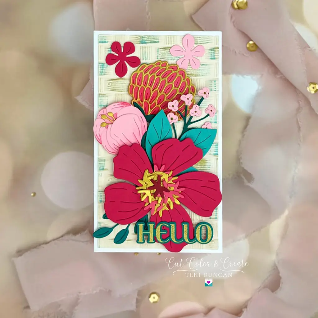 Unique mini slimline card created with Spellbinders large die of the month for August 2024