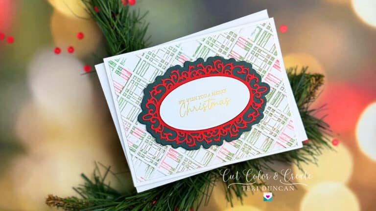 Lovely Christmas card created using products from Spellbinders July 2024 release.